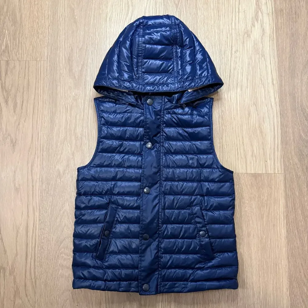 Burberry Kids Navy Blue Quilted Down Vest Size 10 Years
